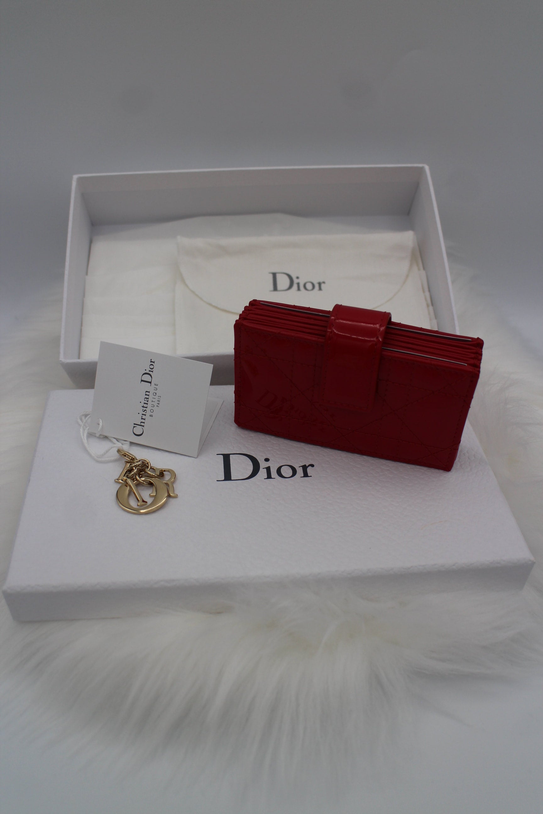 Lady DiorAmour 5-Gusset Card Holder With Chain